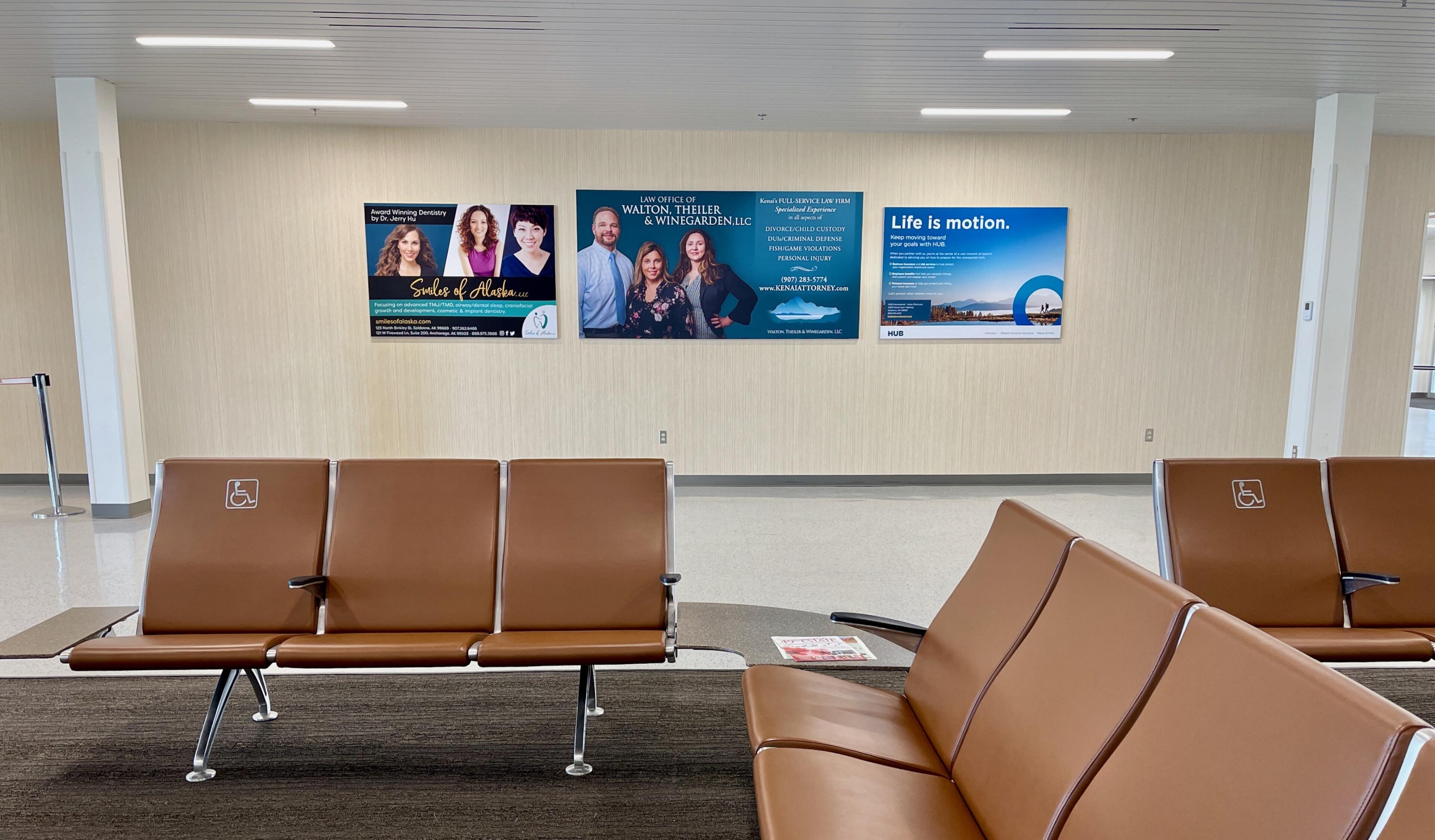 Departure Lounge Tension Fabric Displays Alaska Channel