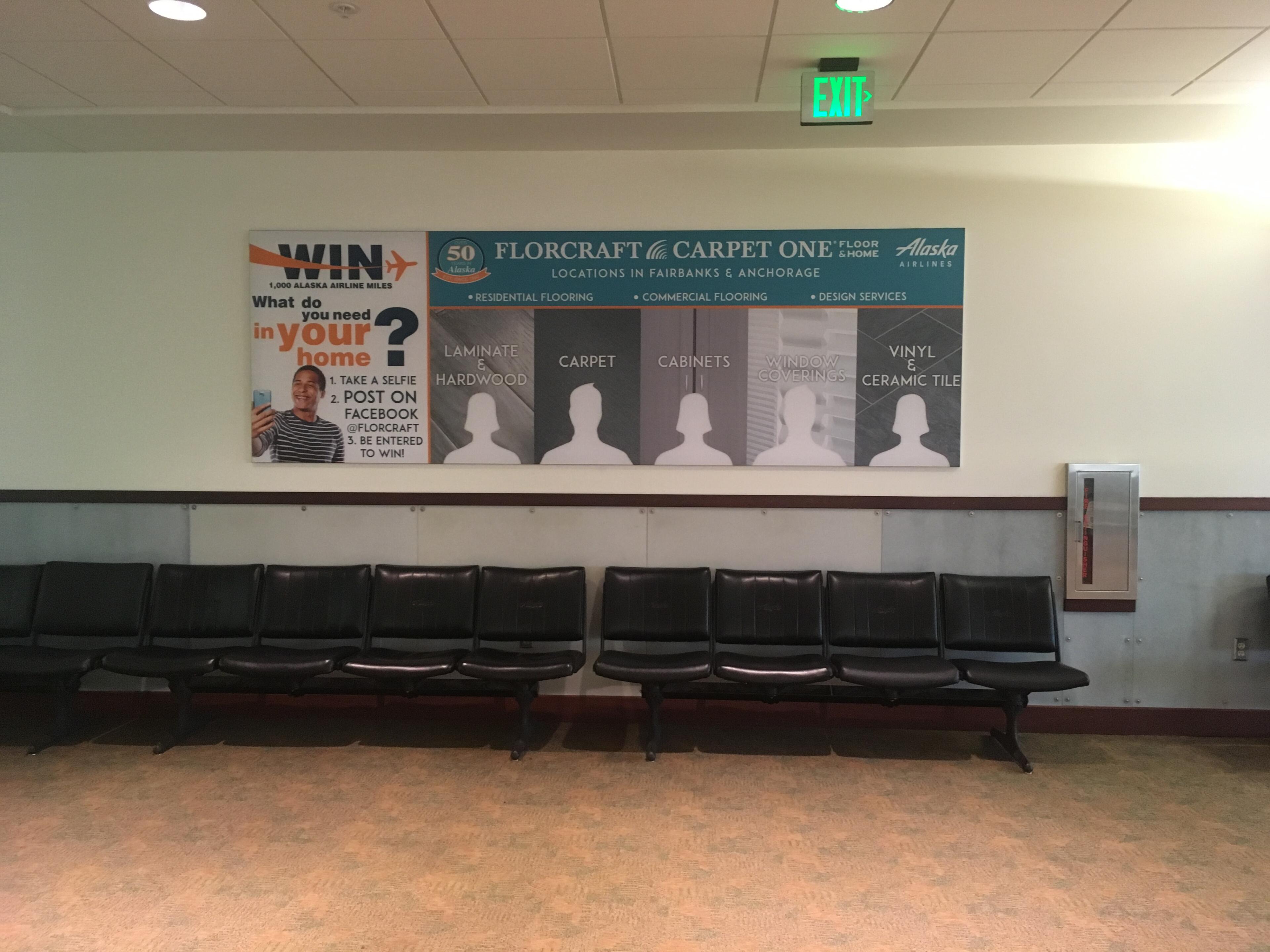 Extra Large Tension Fabric Display at Gate 1 Alaska Channel